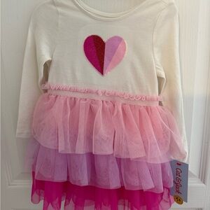 Cat & Jack White and Pink Heart Dress